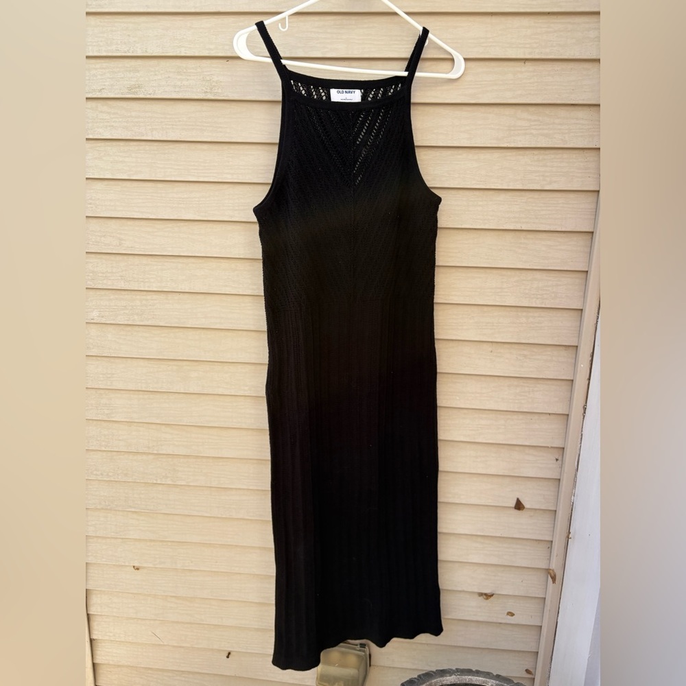 Old Navy Black Crochet Midi Dress